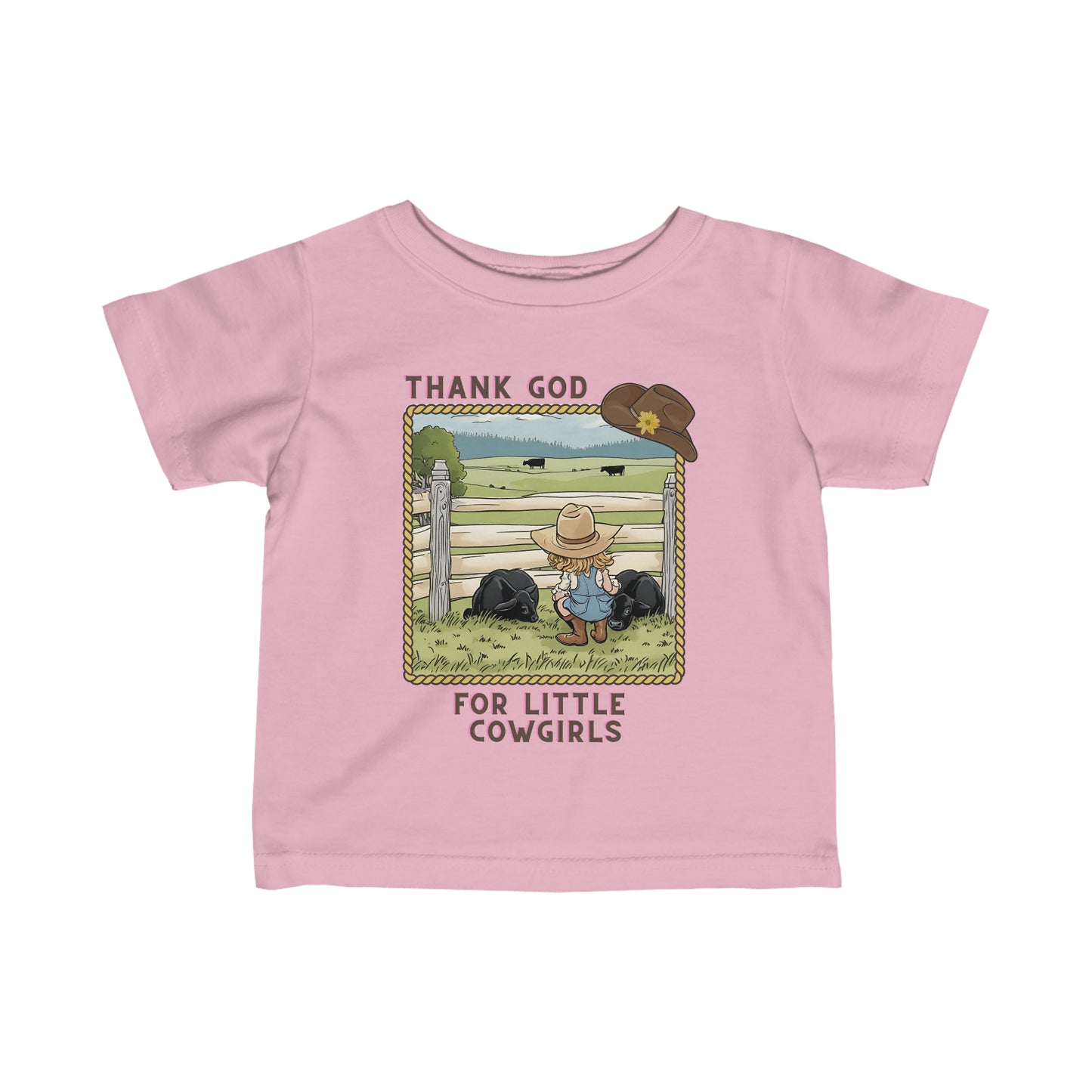 Thank God For Little Cowgirls Infant Fine Jersey Tee