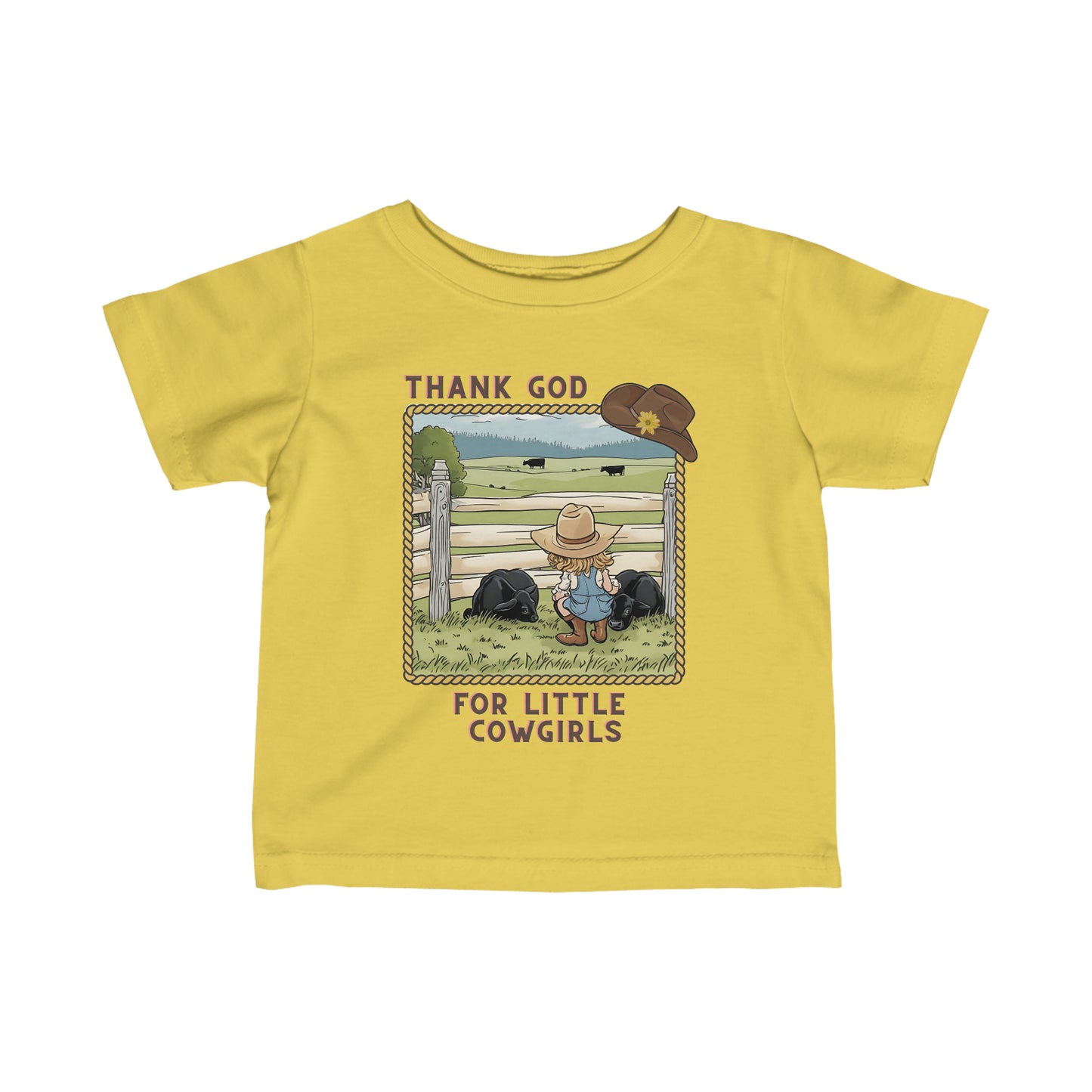 Thank God For Little Cowgirls Infant Fine Jersey Tee