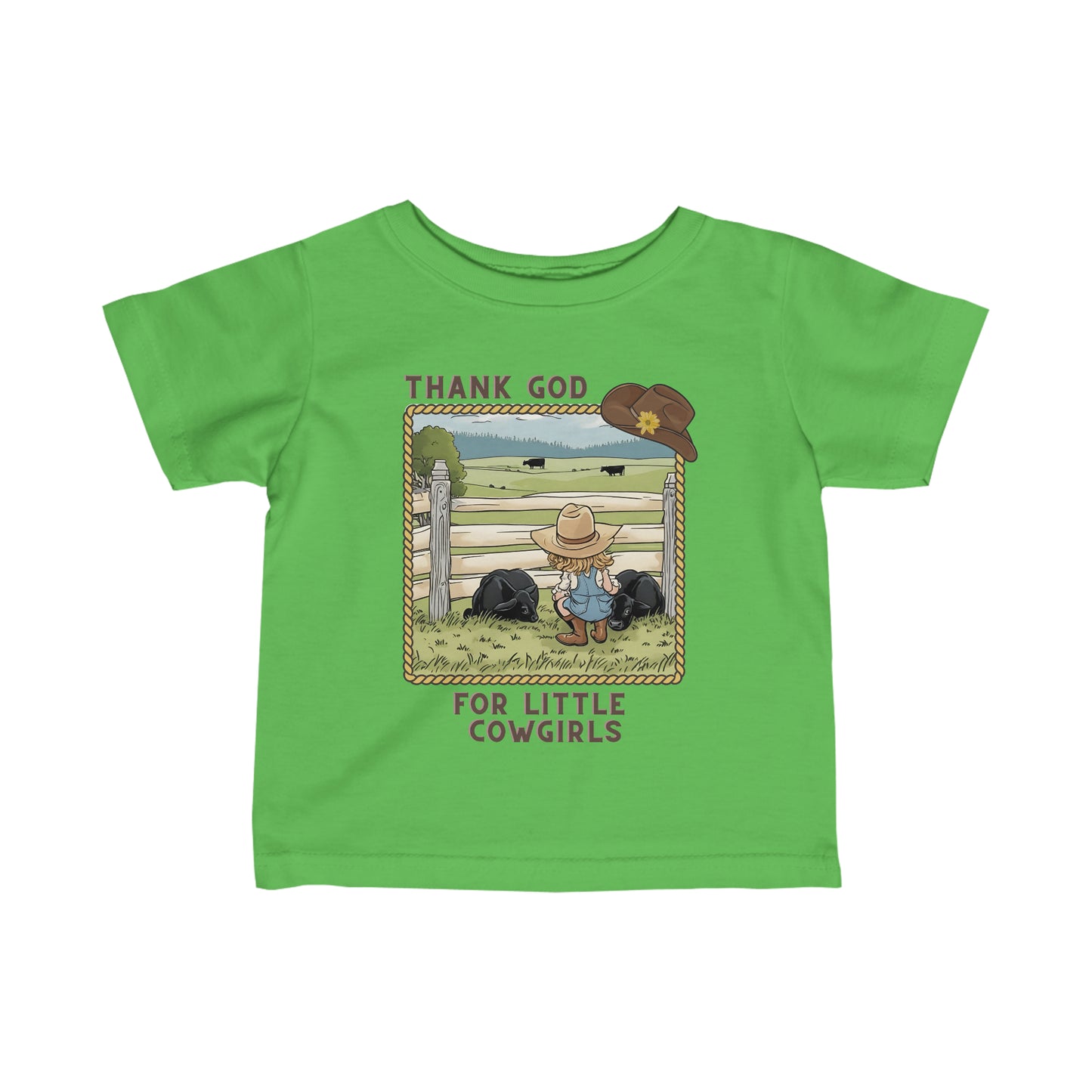 Thank God For Little Cowgirls Infant Fine Jersey Tee