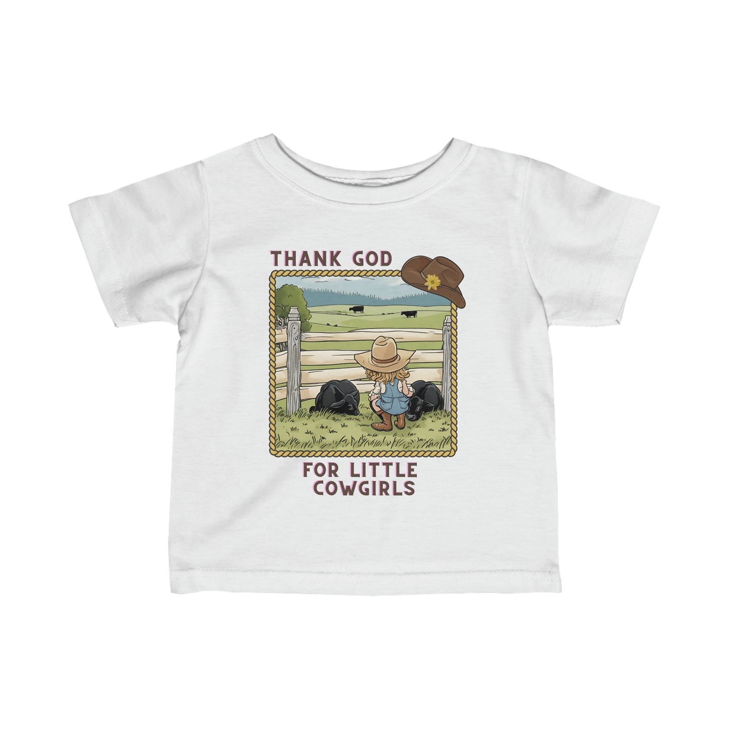 Thank God For Little Cowgirls Infant Fine Jersey Tee