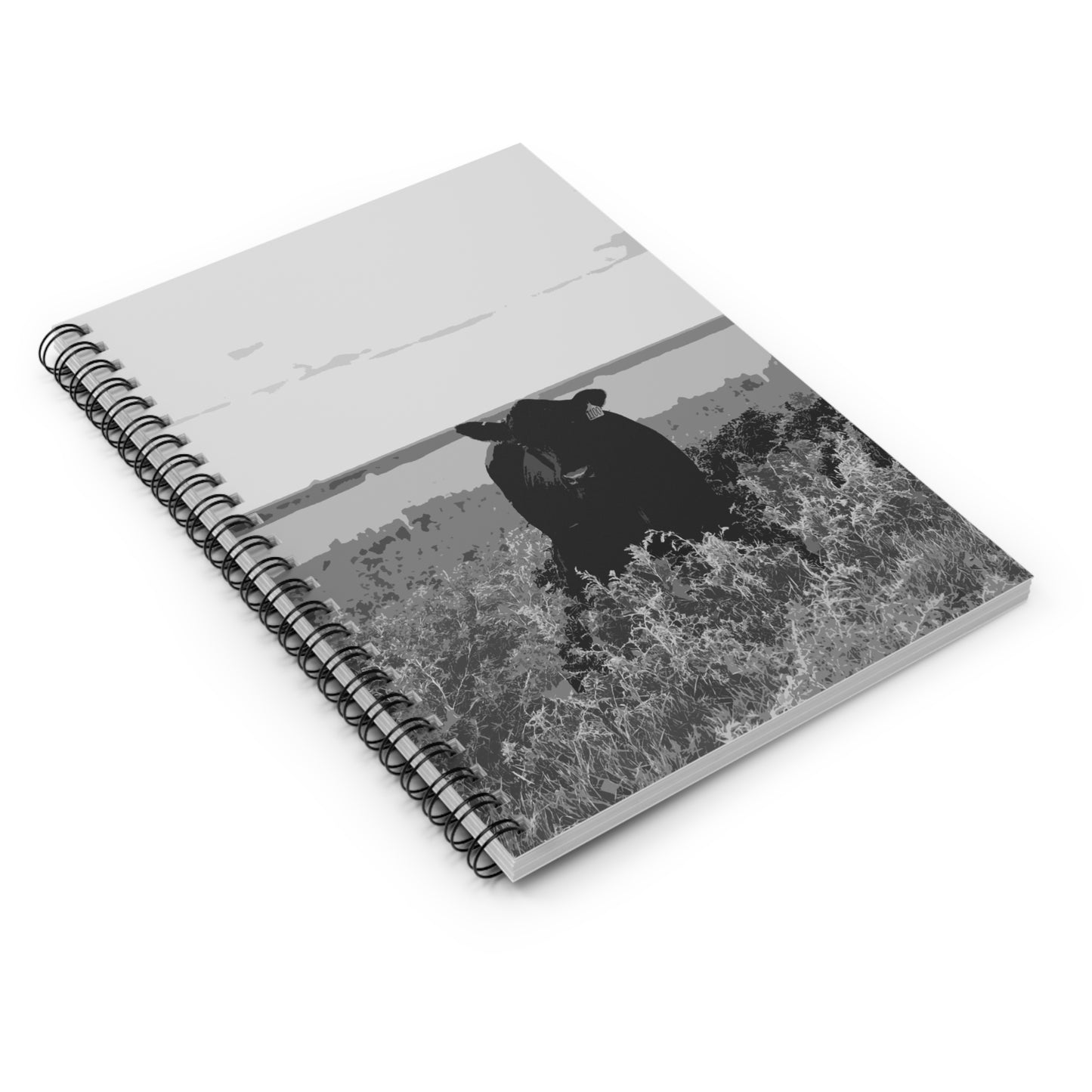 Black Angus Mama Cow Spiral Notebook - Ruled Line