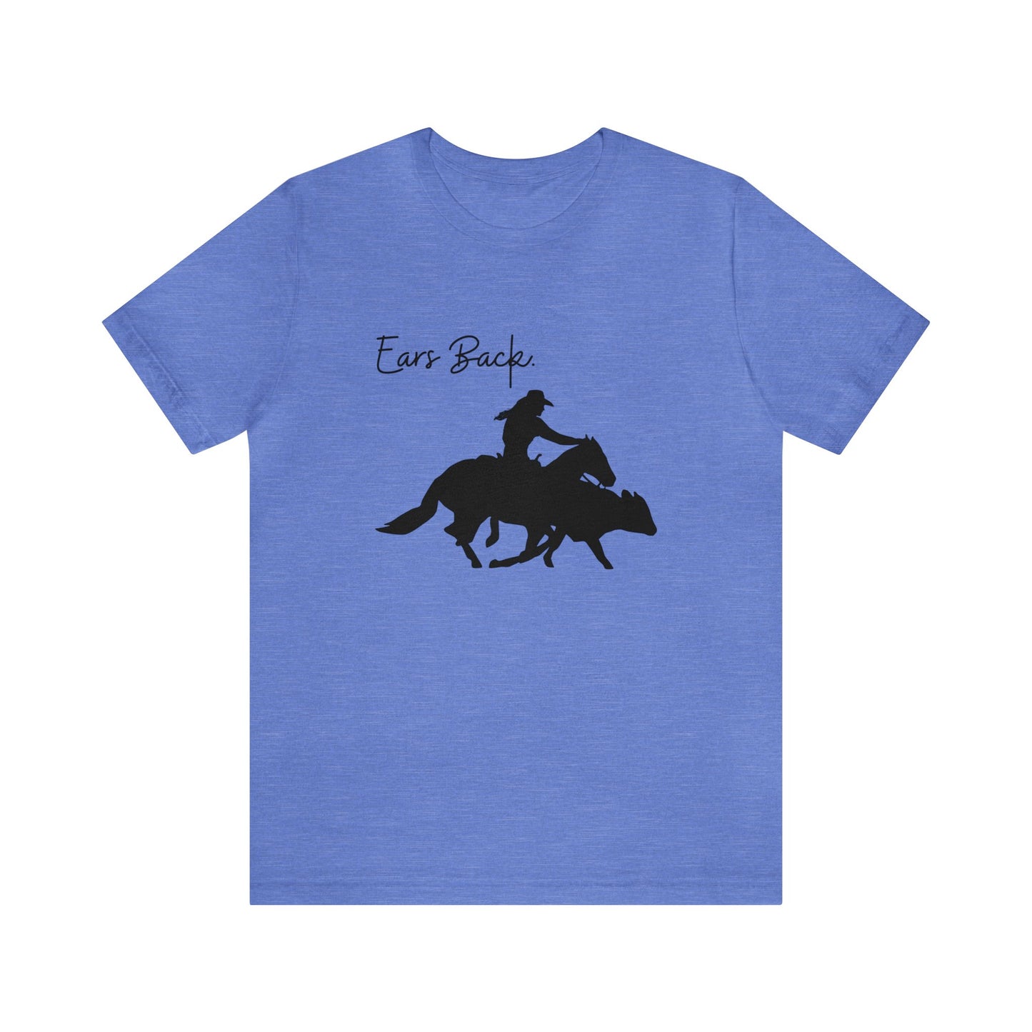 Ears Back, Woman and Cowhorse, Unisex Jersey Short Sleeve Tee