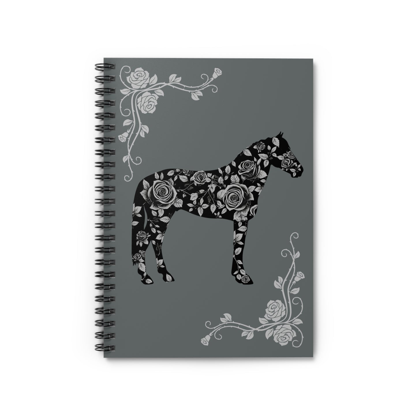 Rose Horse Spiral Notebook - Ruled Line