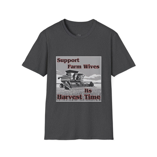 Support Farm Wives, Combine Harvest Unisex Softstyle T-Shirt