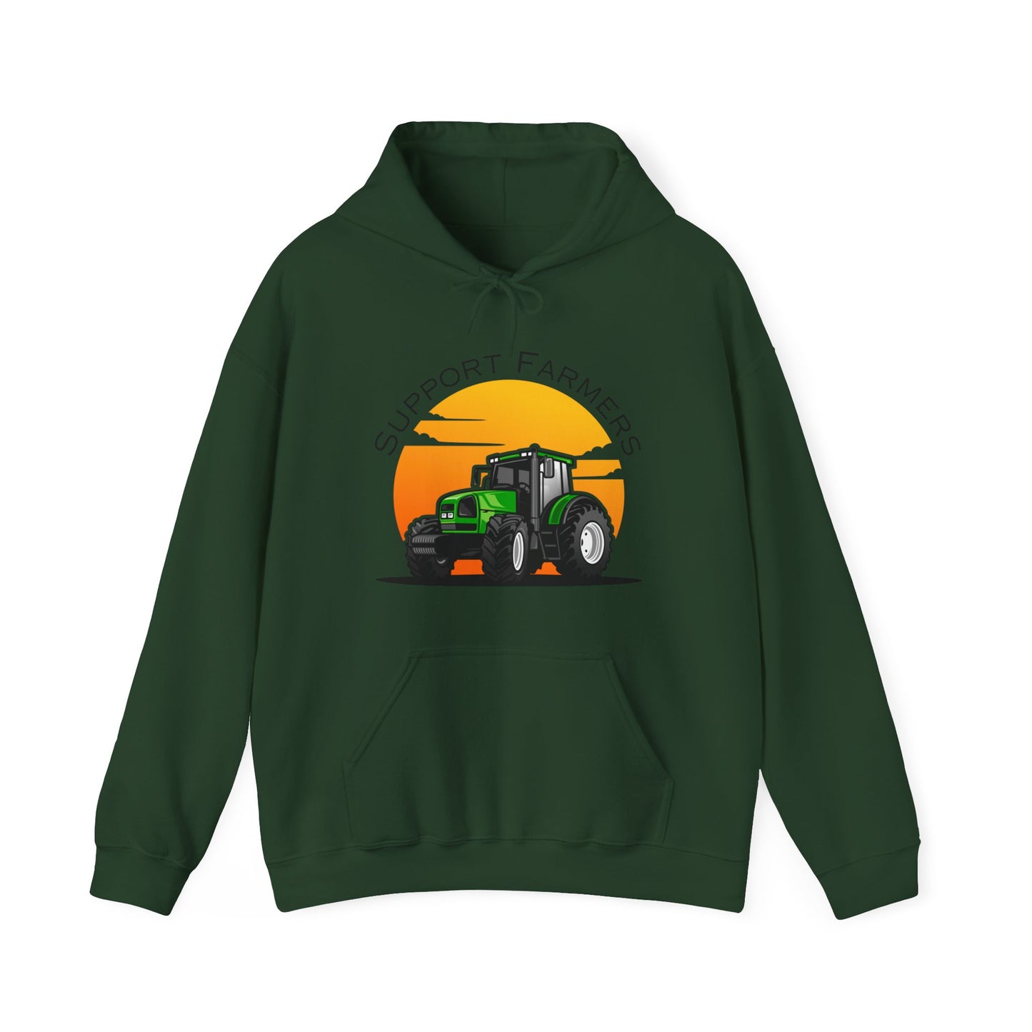 Support Farmers, Tractor Unisex Heavy Blend™ Hooded Sweatshirt