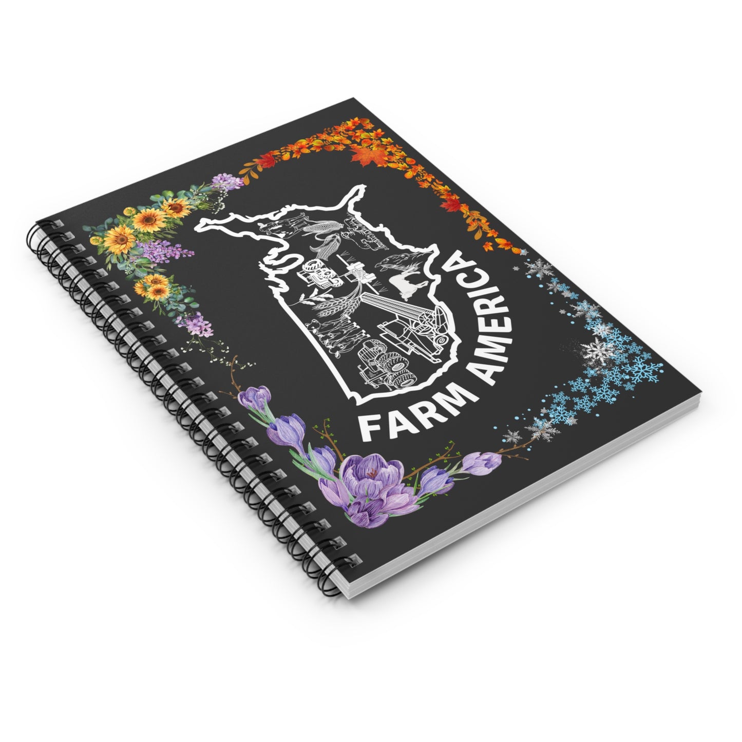 Farm America Seasons Spiral Notebook - Ruled Line