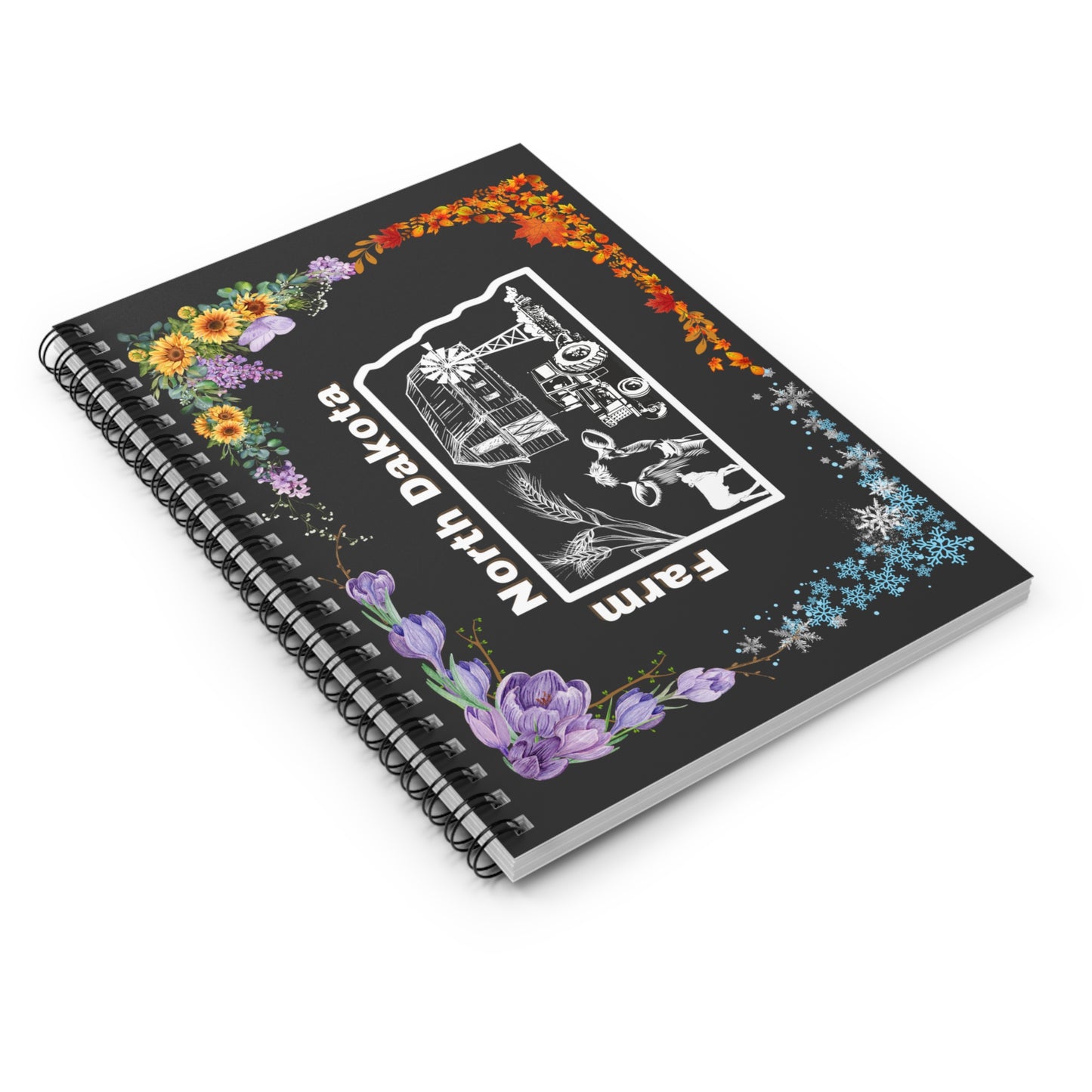 North Dakota Seasons, Spiral Notebook - Ruled Line