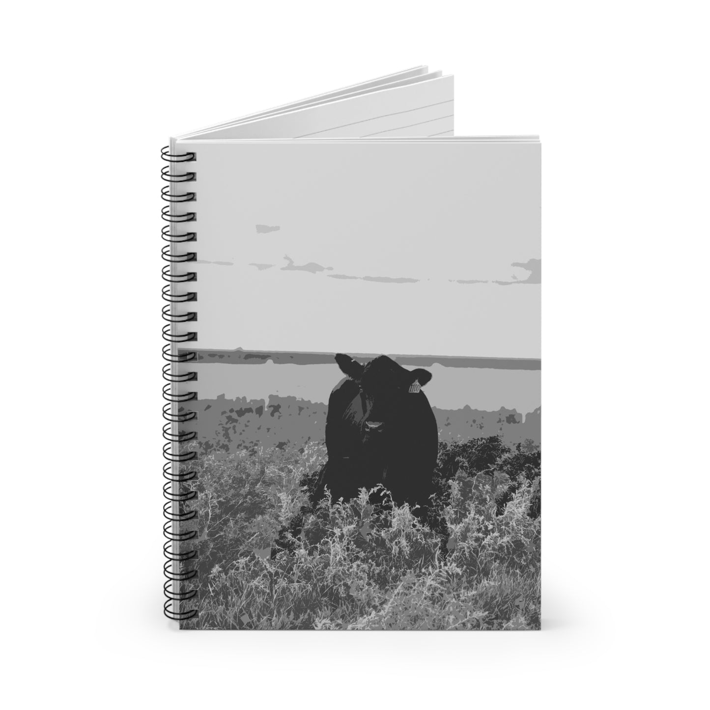 Black Angus Mama Cow Spiral Notebook - Ruled Line