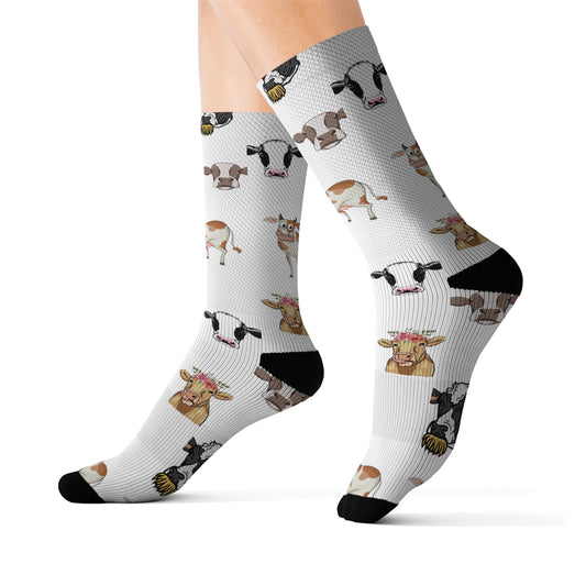 Cow Head Sublimation Socks