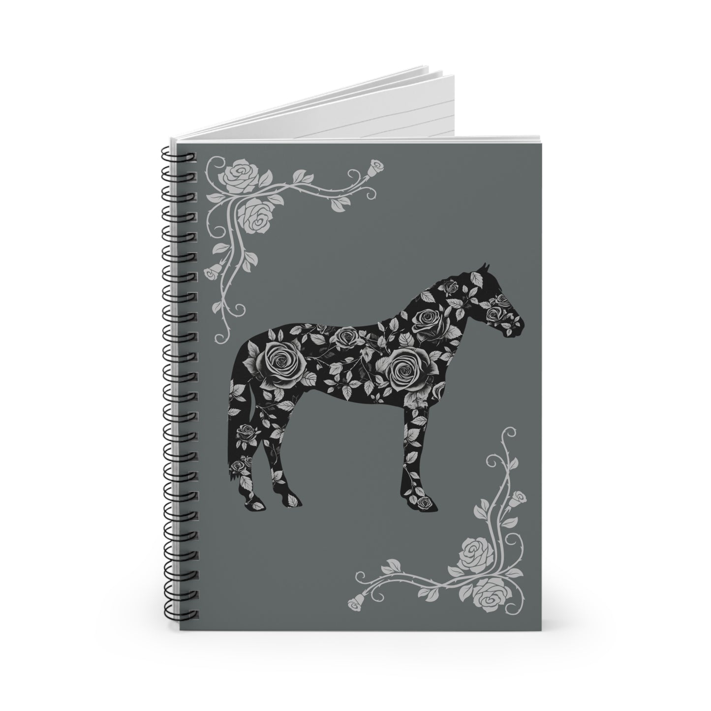 Rose Horse Spiral Notebook - Ruled Line