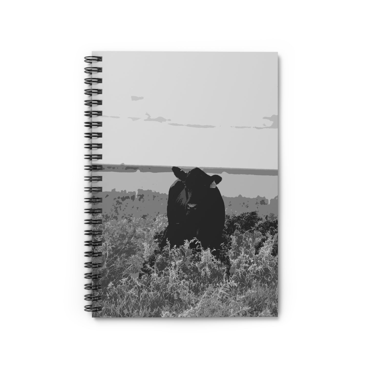 Black Angus Mama Cow Spiral Notebook - Ruled Line