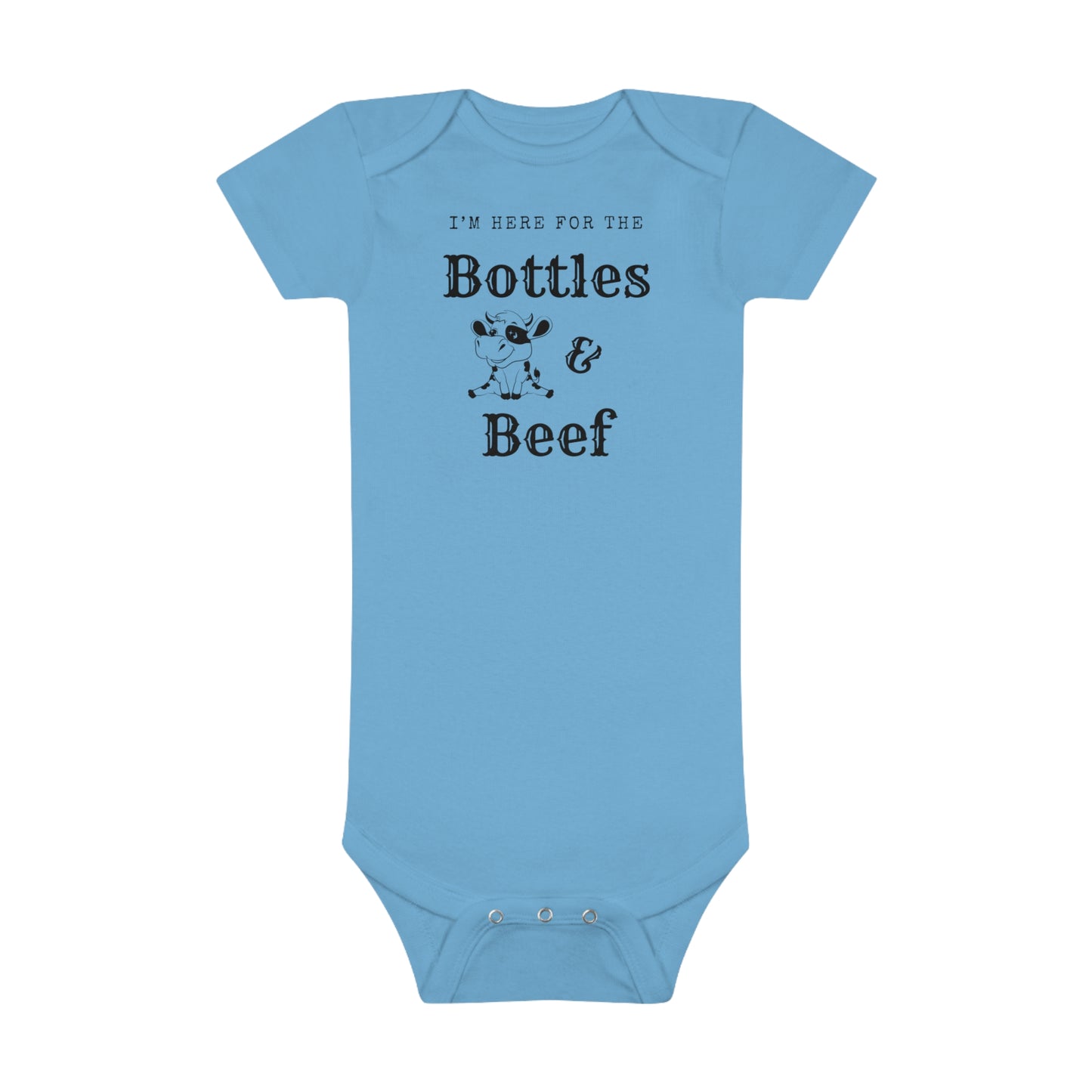 Bottles and Beef Baby Short Sleeve Onesie®