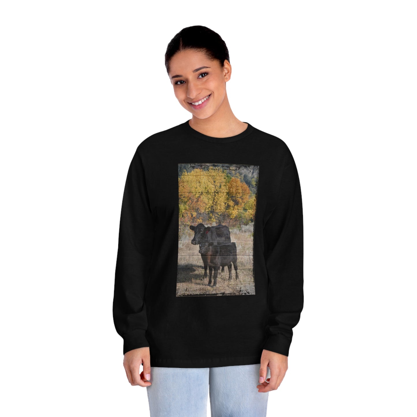 Black Angus Cow and Calf Unisex Classic Long Sleeve T-Shirt