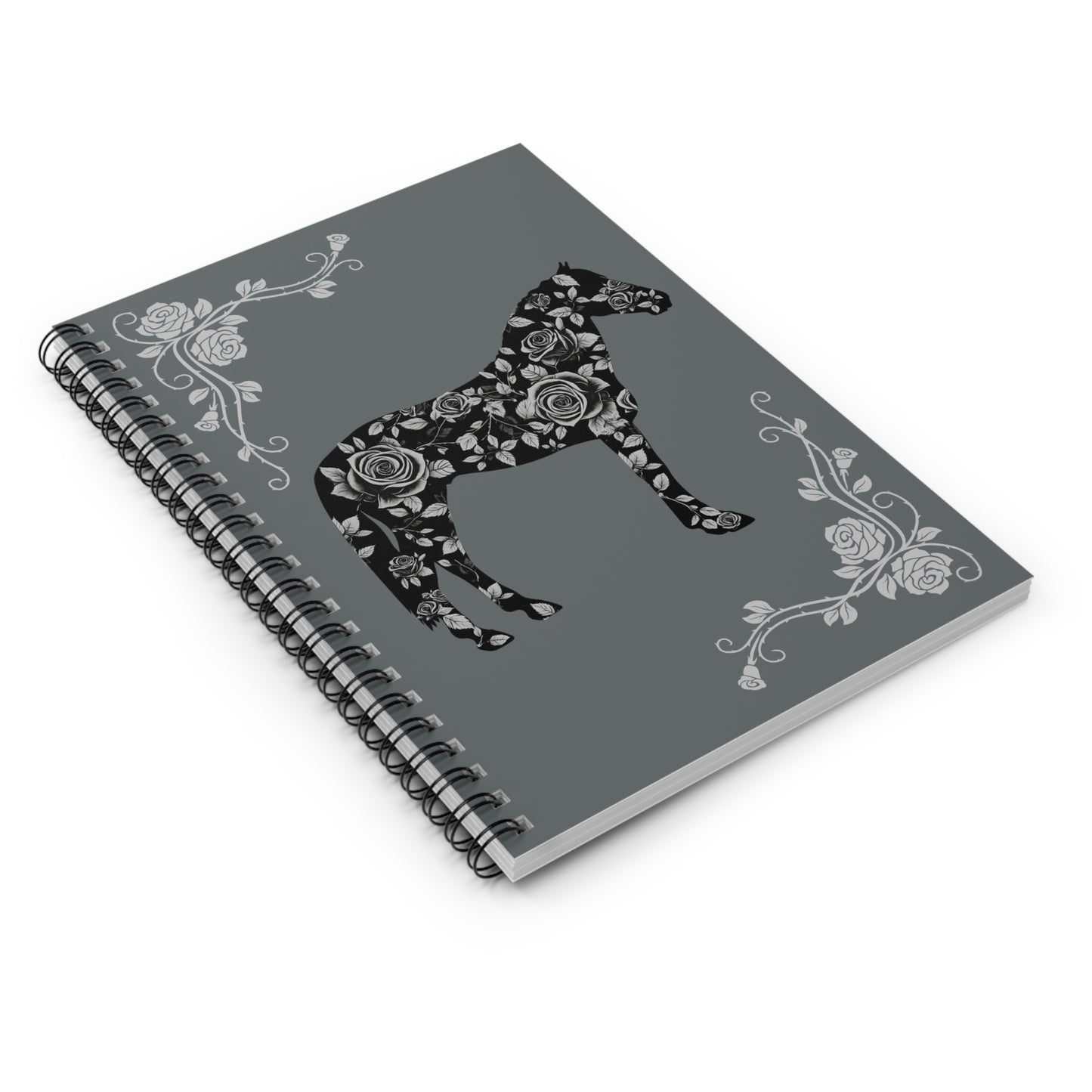 Rose Horse Spiral Notebook - Ruled Line