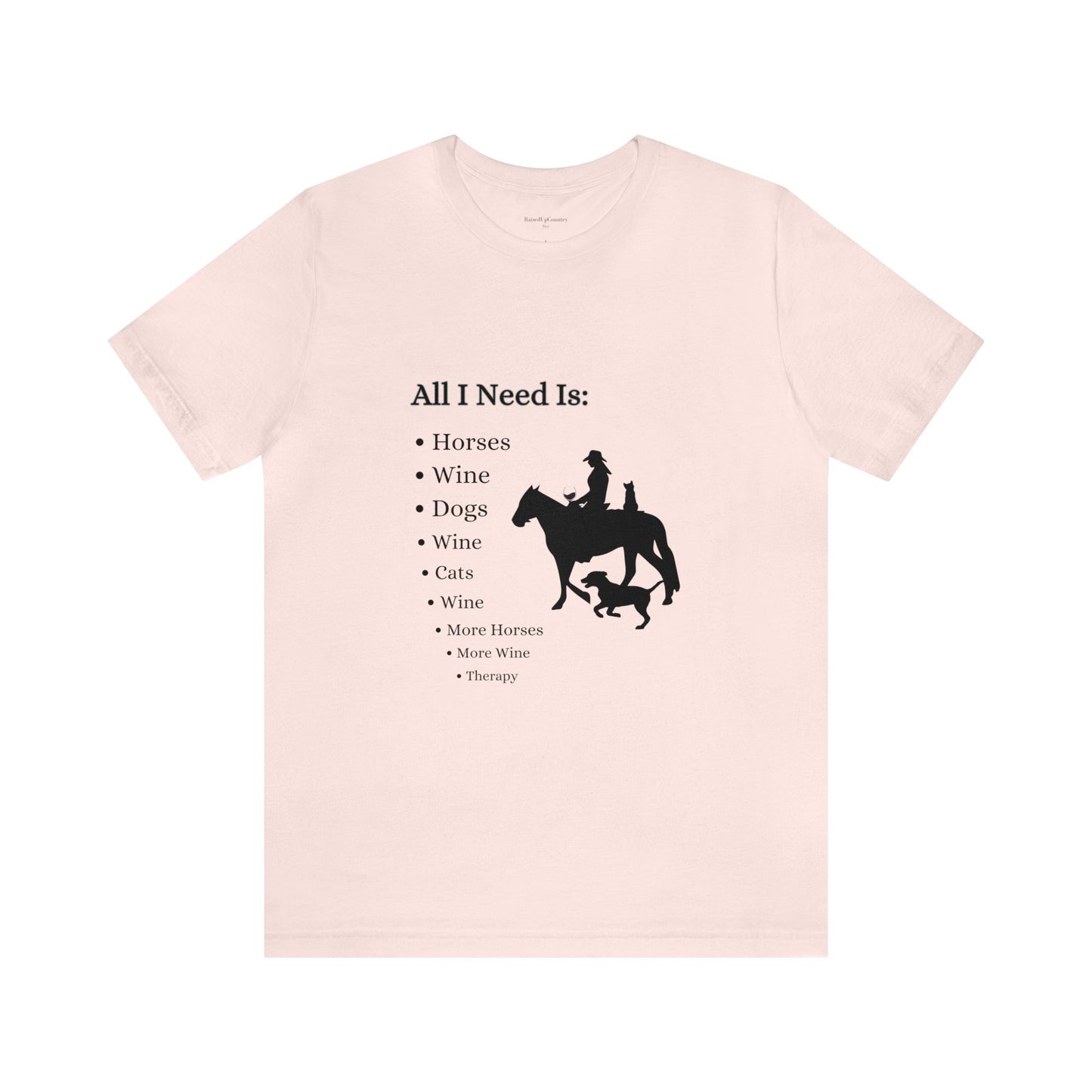 Horse and Wine Cowgirl Unisex Jersey Short Sleeve Tee