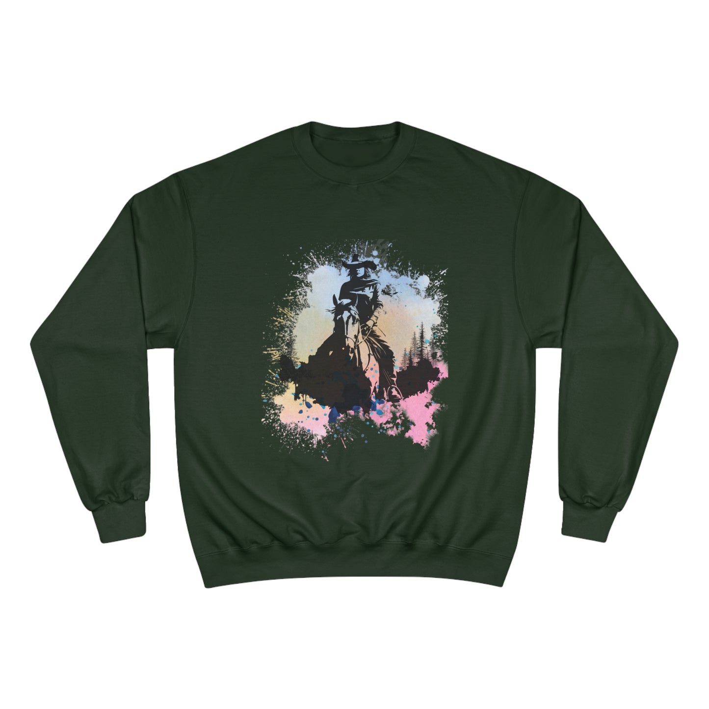 Watercolor Horse and Rider Champion Sweatshirt