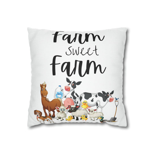 Farm Animal Throw Pillow Case