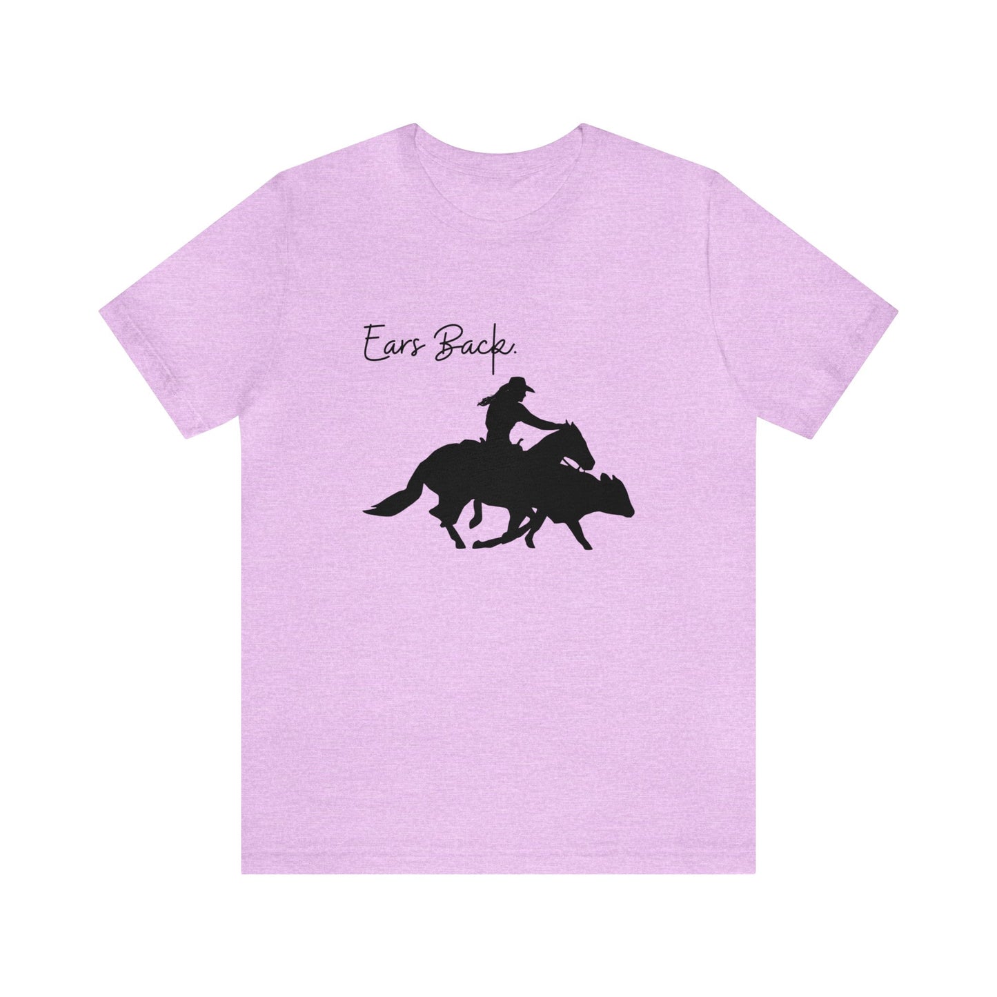 Ears Back, Woman and Cowhorse, Unisex Jersey Short Sleeve Tee