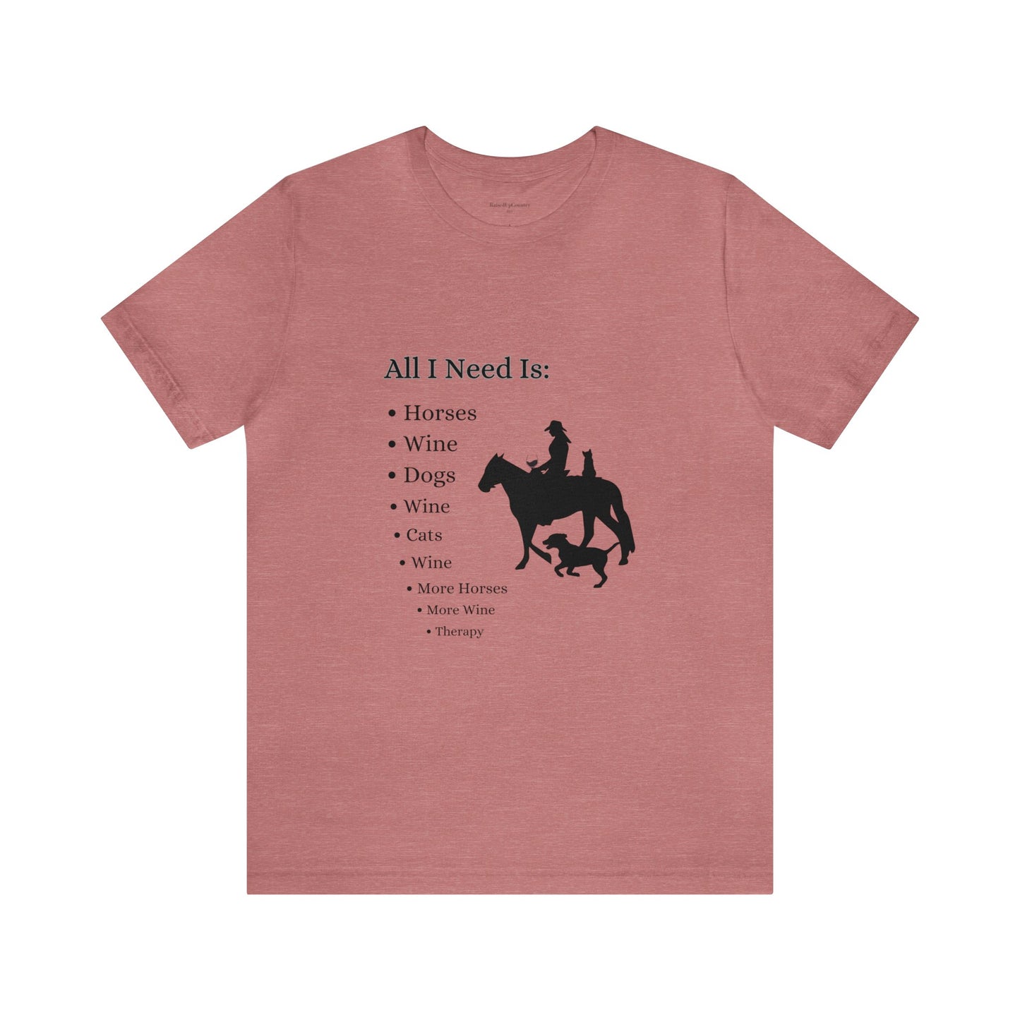 Horse and Wine Cowgirl Unisex Jersey Short Sleeve Tee