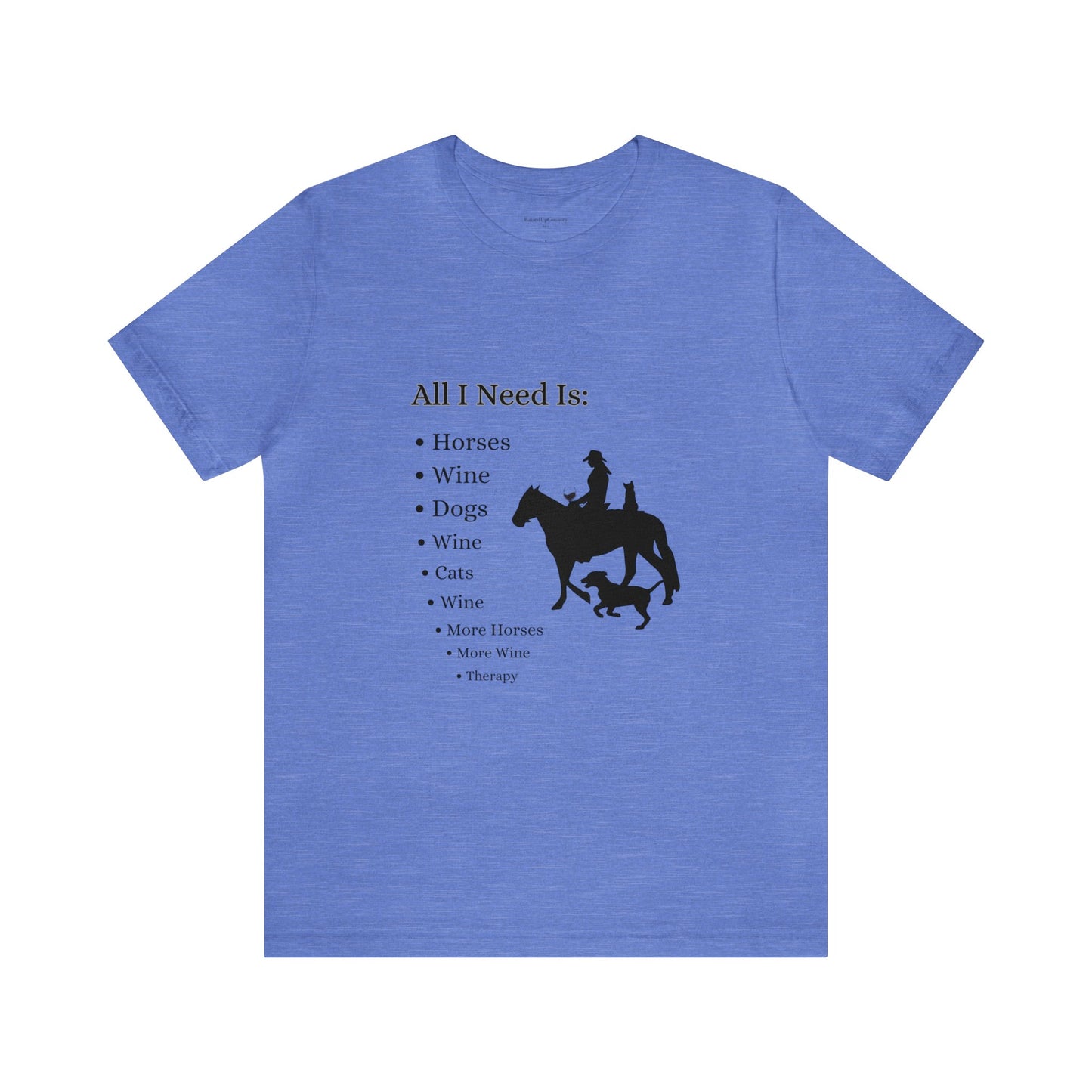 Horse and Wine Cowgirl Unisex Jersey Short Sleeve Tee