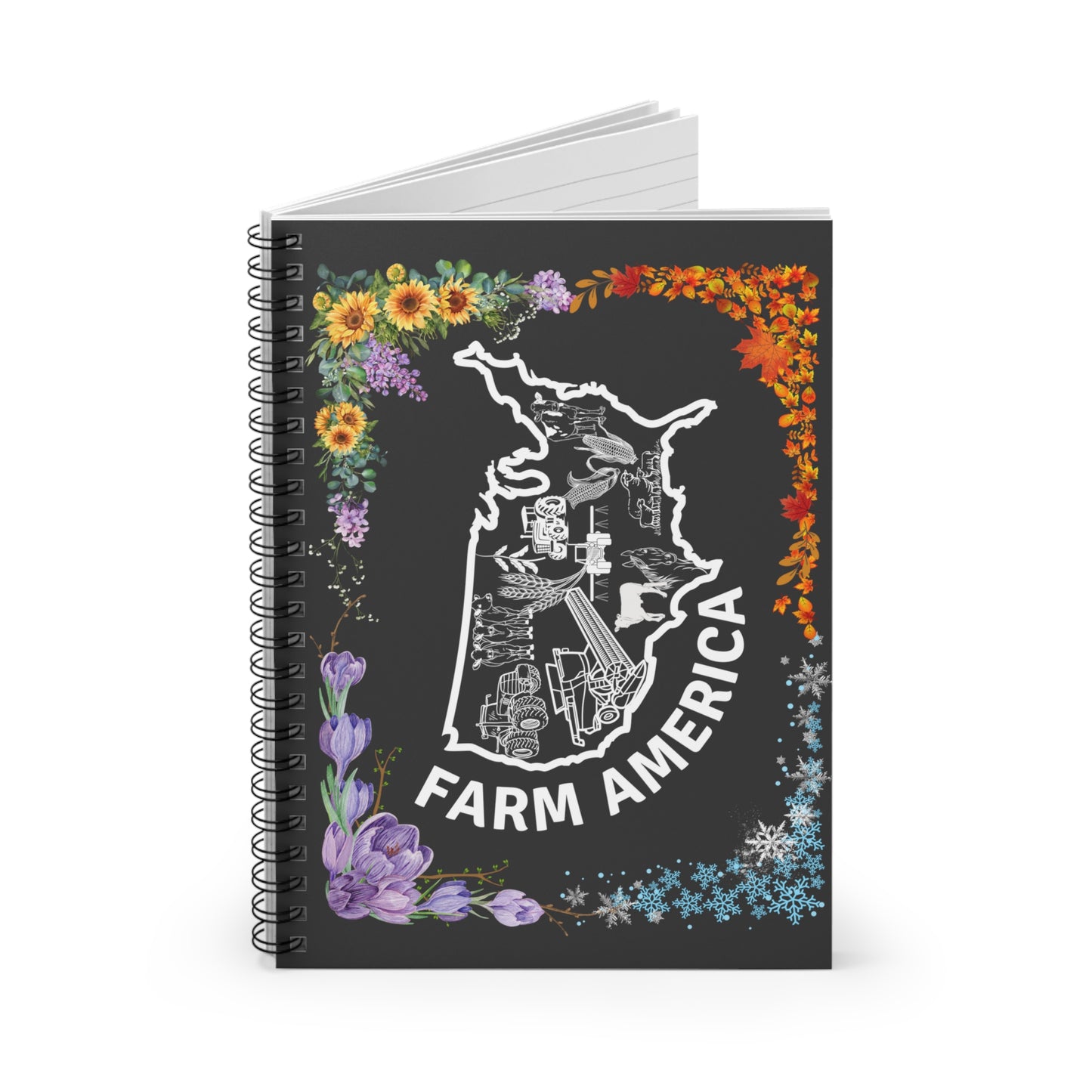 Farm America Seasons Spiral Notebook - Ruled Line