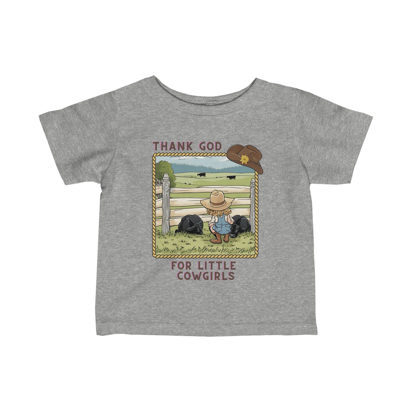 Thank God For Little Cowgirls Infant Fine Jersey Tee