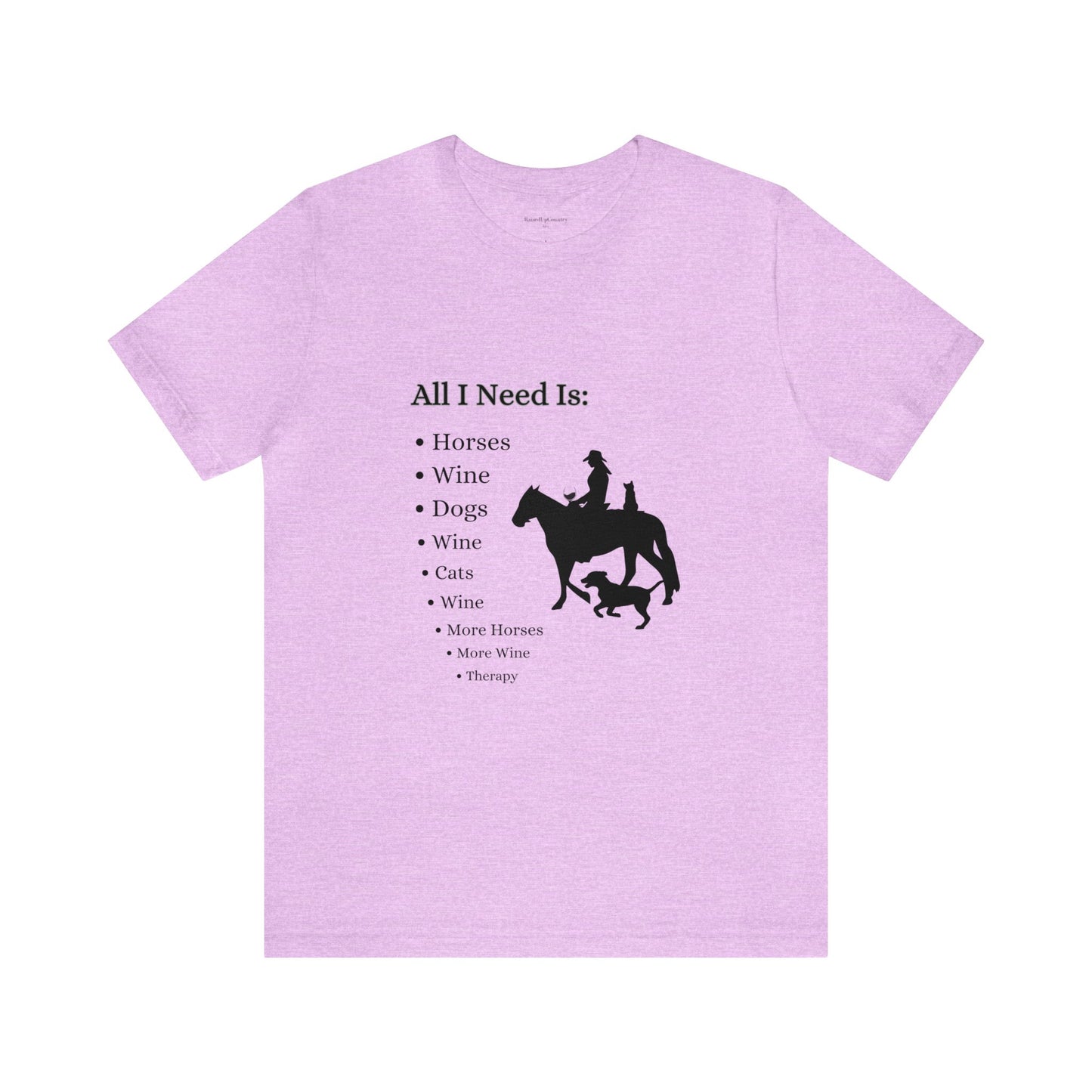 Horse and Wine Cowgirl Unisex Jersey Short Sleeve Tee