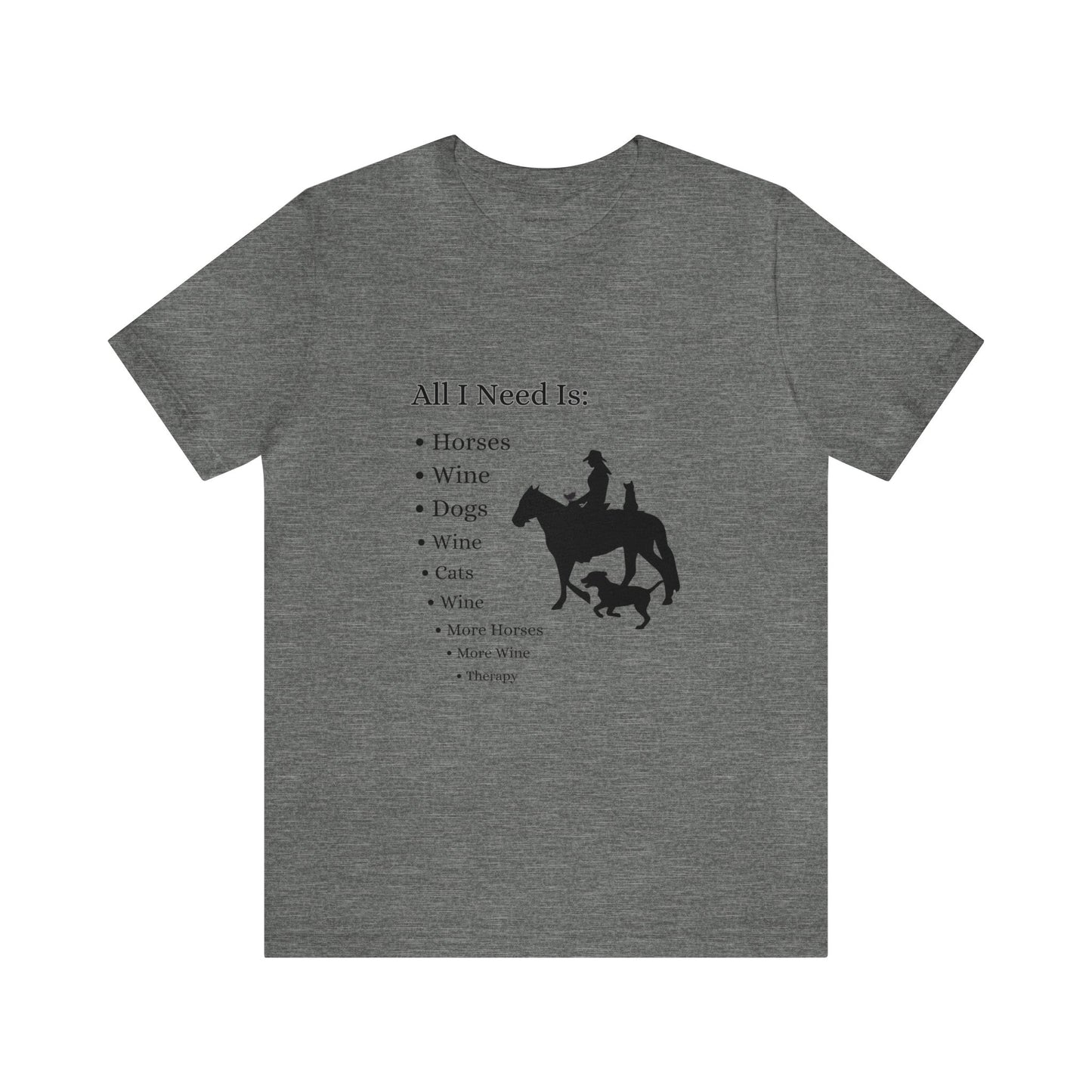 Horse and Wine Cowgirl Unisex Jersey Short Sleeve Tee