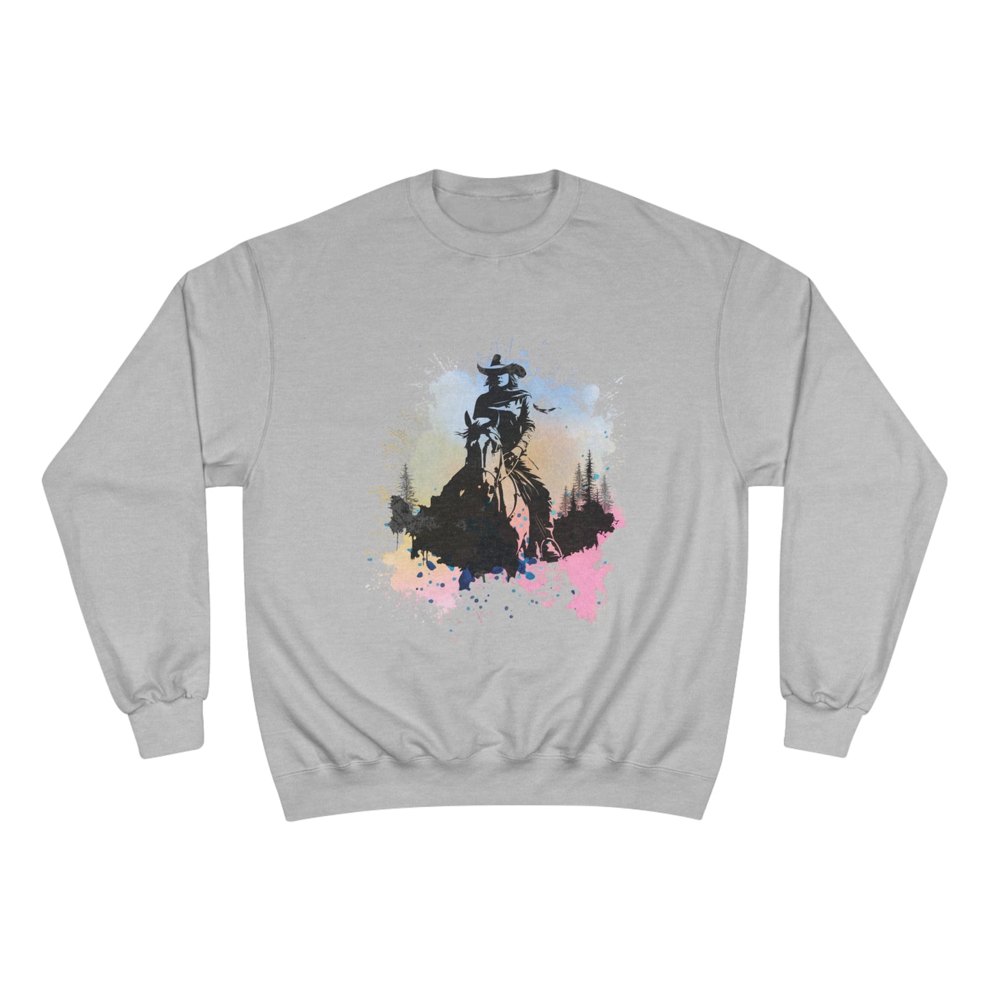 Watercolor Horse and Rider Champion Sweatshirt