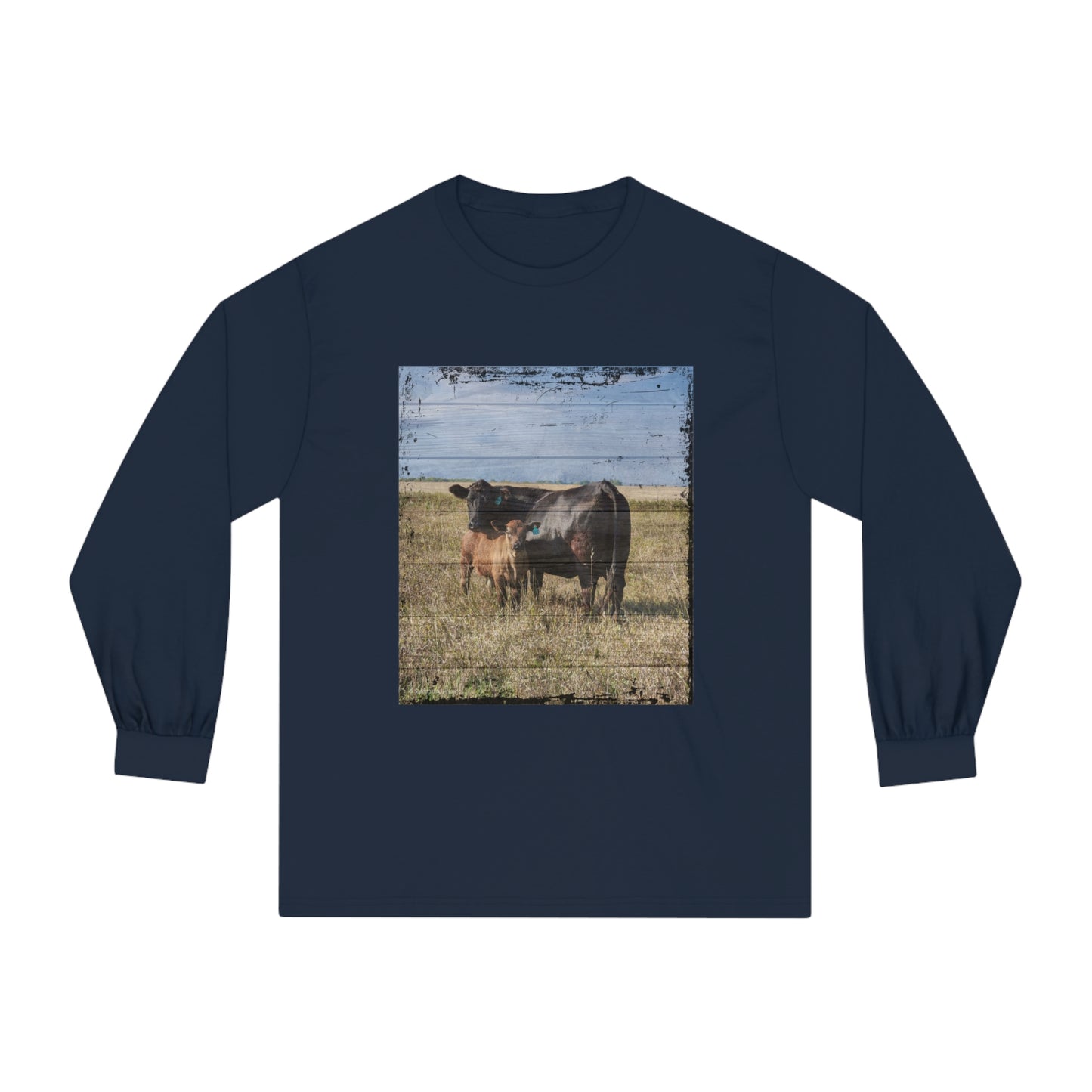 Black Angus Cow and Calf Unisex Classic Long Sleeve T-Shirt