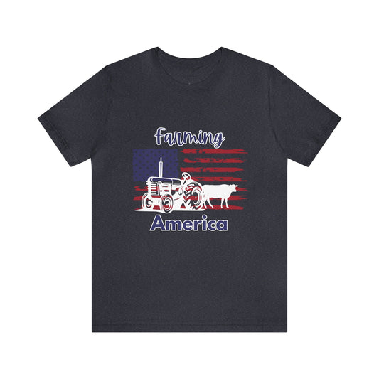 Farming America Tractor Unisex Jersey Short Sleeve Tee