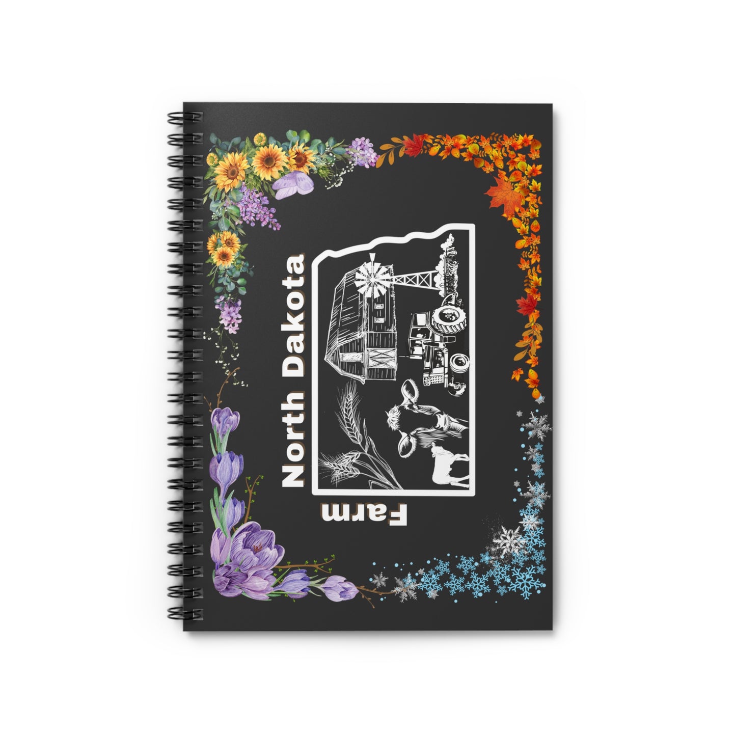 North Dakota Seasons, Spiral Notebook - Ruled Line