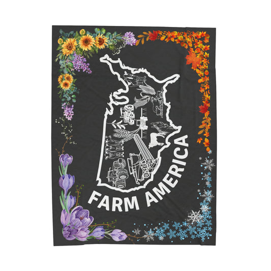 Farm America Four Seasons, Velveteen Plush Blanket