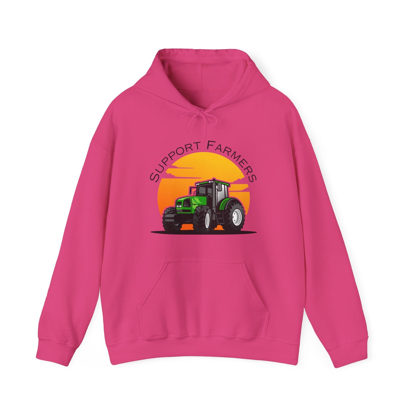 Support Farmers, Tractor Unisex Heavy Blend™ Hooded Sweatshirt