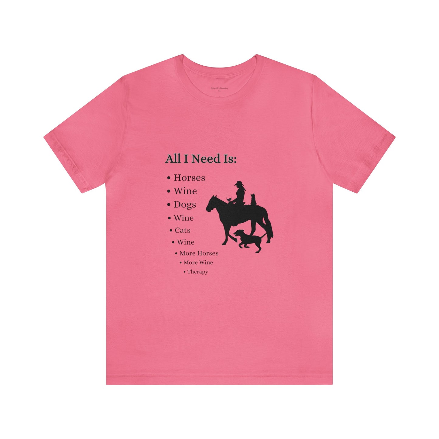 Horse and Wine Cowgirl Unisex Jersey Short Sleeve Tee