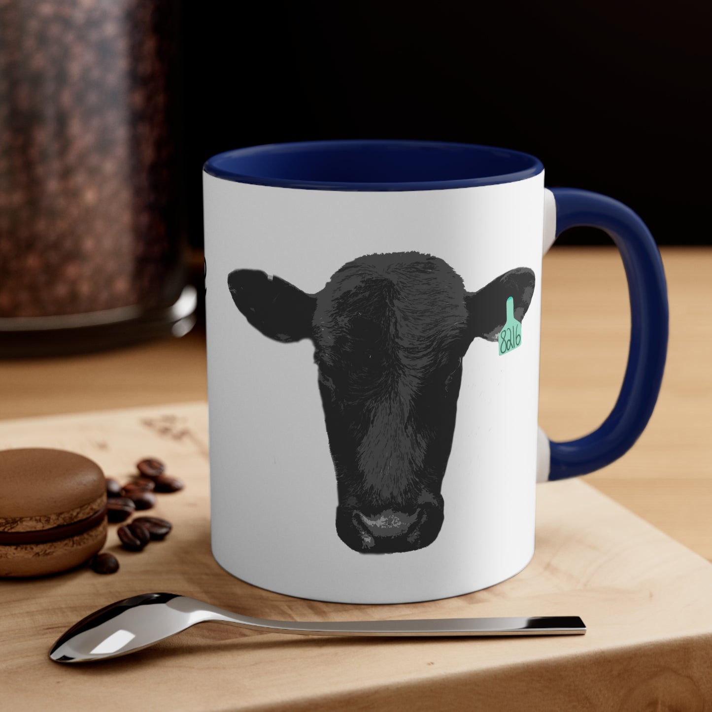 Black Angus Cow Accent Coffee Mug, 11oz