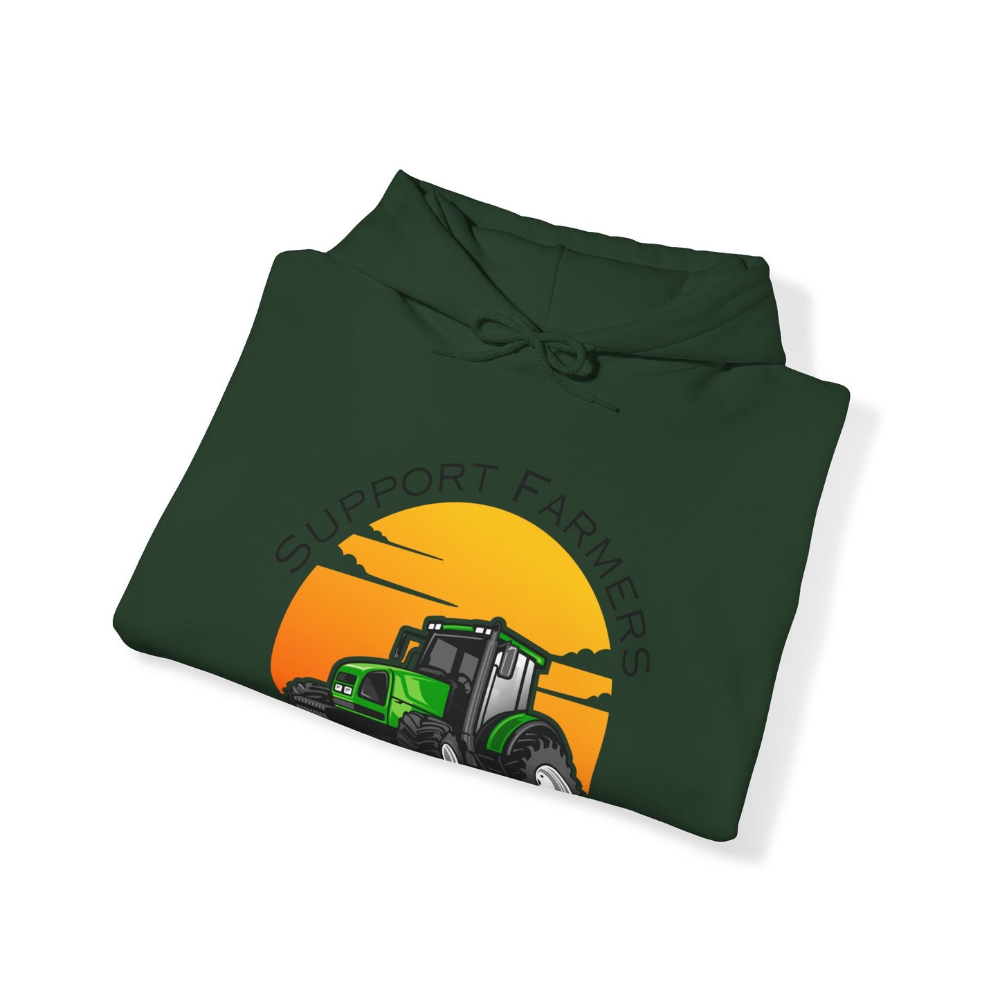 Support Farmers, Tractor Unisex Heavy Blend™ Hooded Sweatshirt