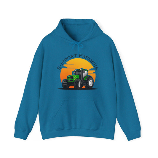 Support Farmers, Tractor Unisex Heavy Blend™ Hooded Sweatshirt