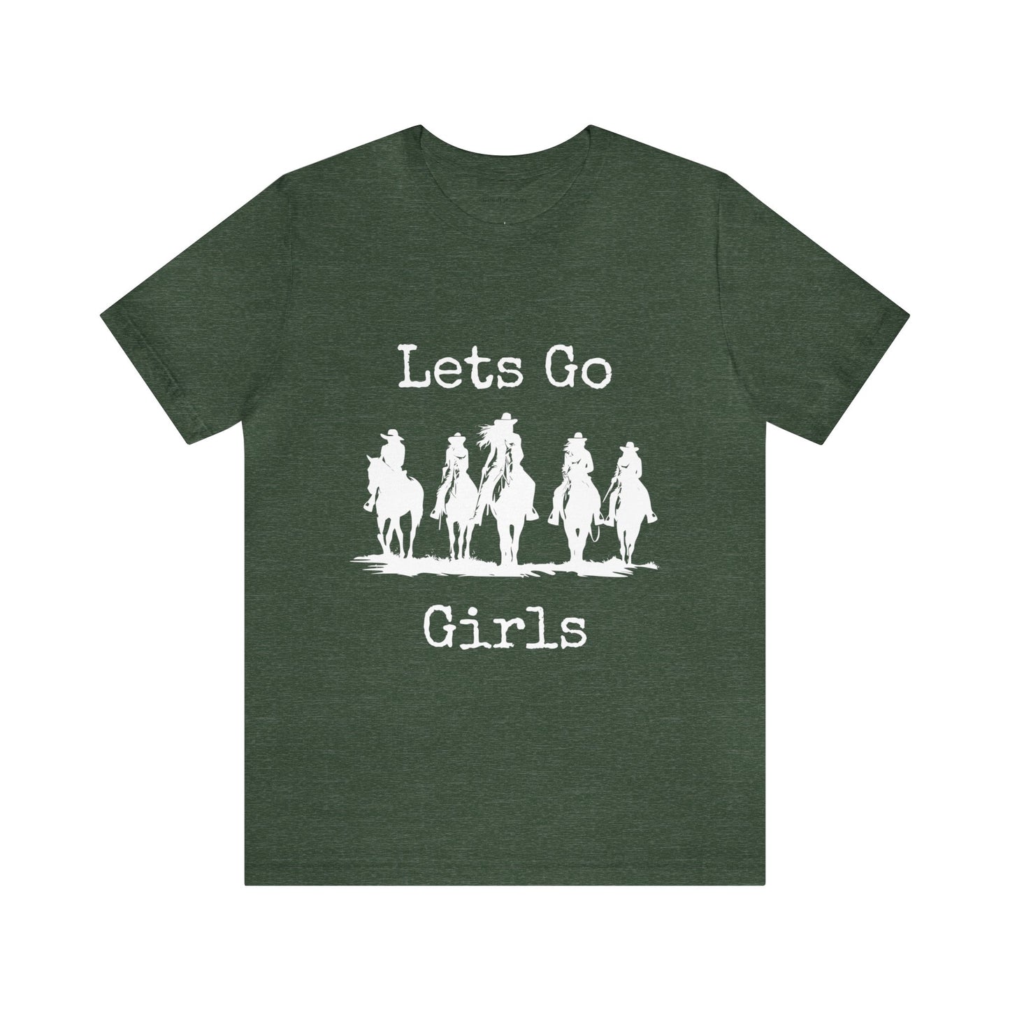 Lets Go Girls, Cowgirls with Horses Unisex Jersey Short Sleeve Tee