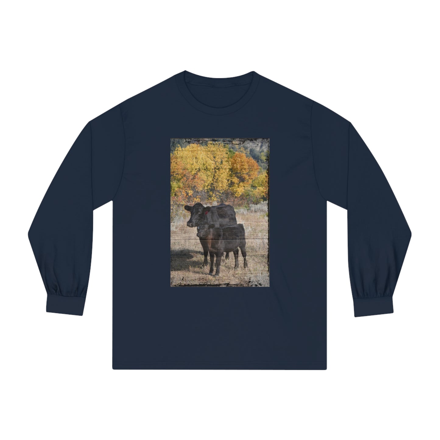 Black Angus Cow and Calf Unisex Classic Long Sleeve T-Shirt