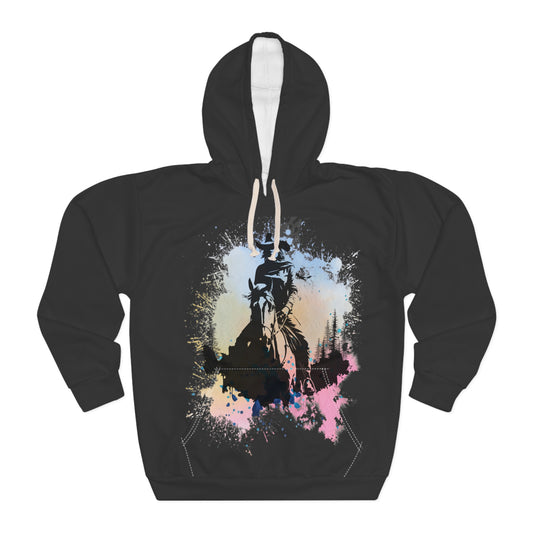 Watercolor Horse and Rider Unisex Pullover Hoodie (AOP)