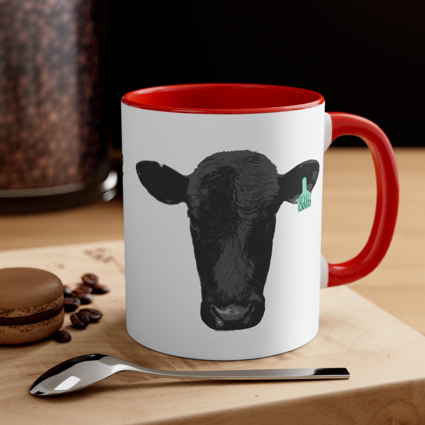 Black Angus Cow Accent Coffee Mug, 11oz