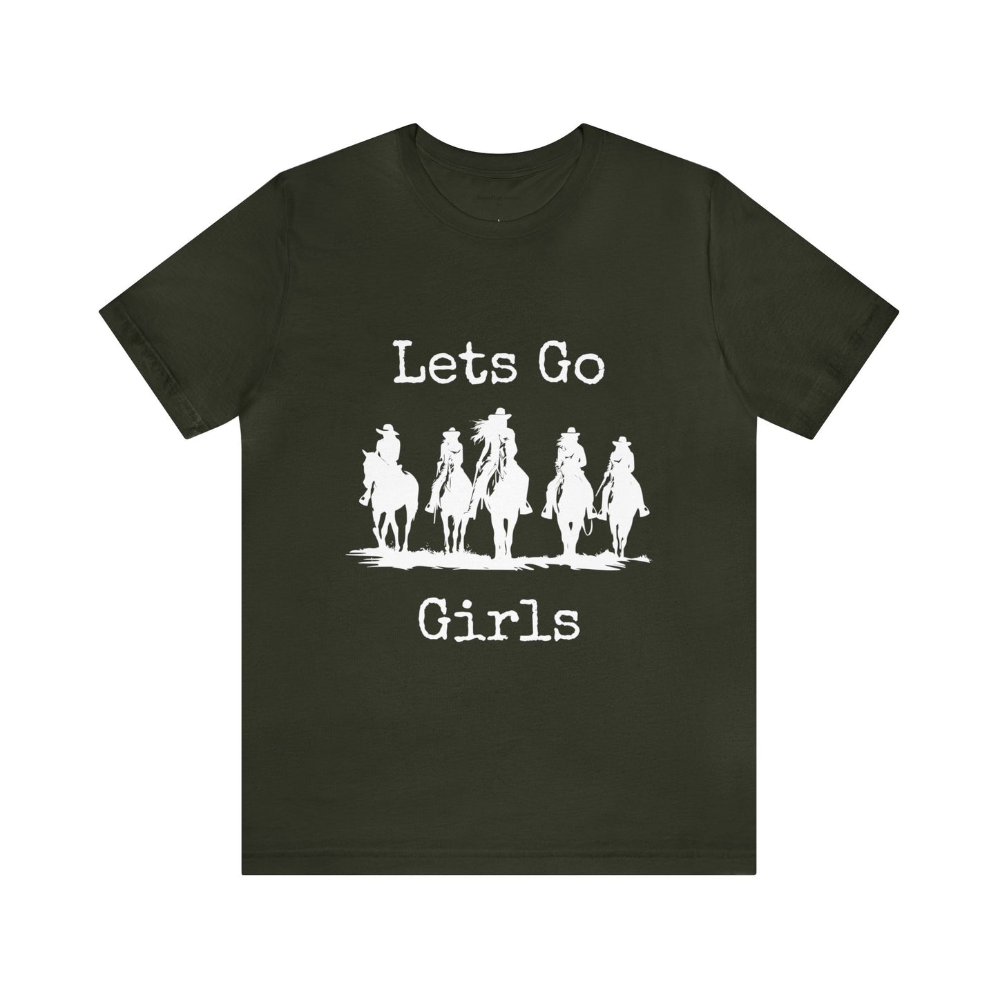 Lets Go Girls, Cowgirls with Horses Unisex Jersey Short Sleeve Tee