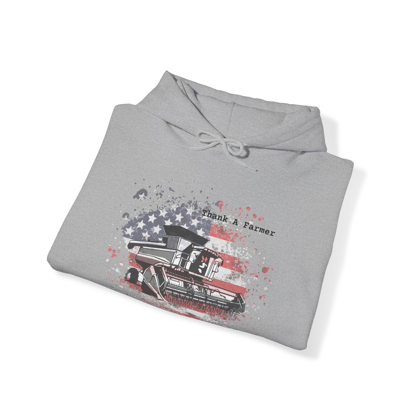 Thank A Farmer, Combine and Flag Unisex Heavy Blend™ Hooded Sweatshirt