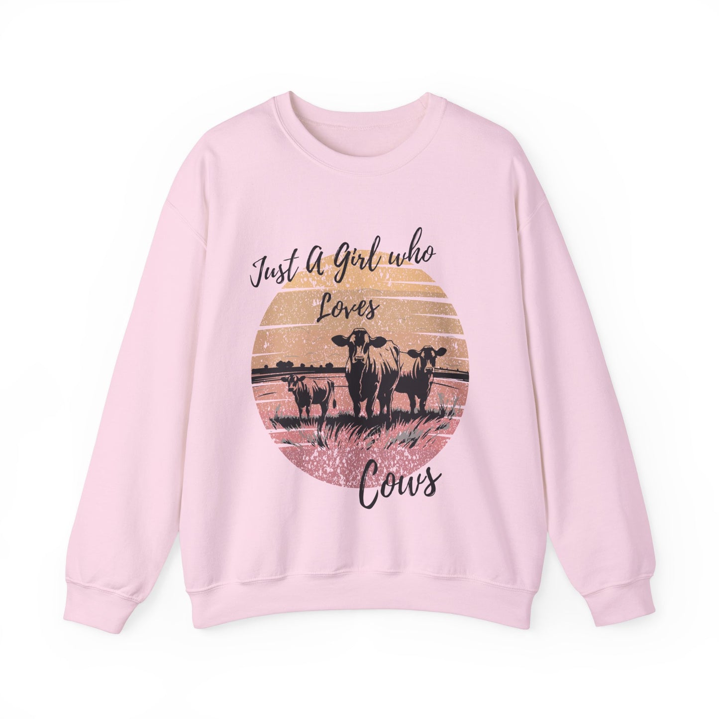 Girl Who Loves Cows Unisex Heavy Blend™ Crewneck Sweatshirt