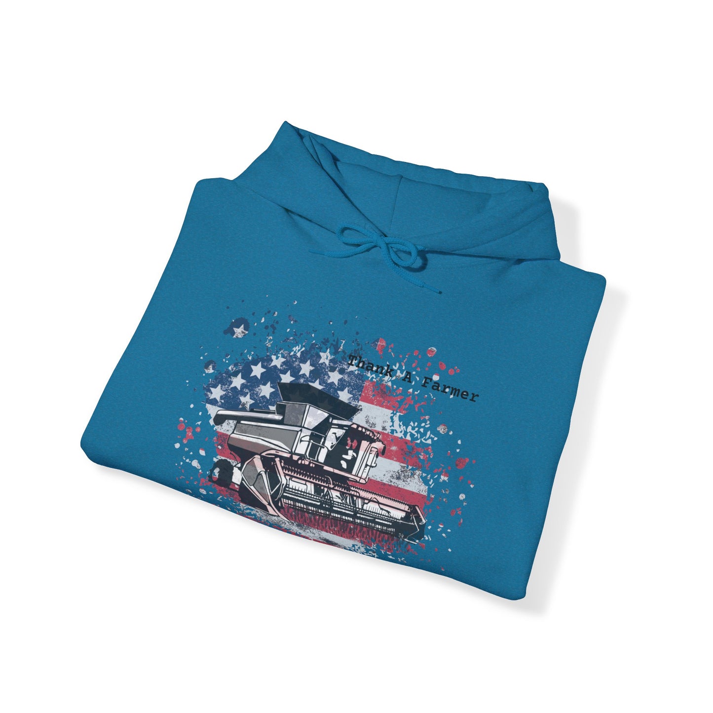 Thank A Farmer, Combine and Flag Unisex Heavy Blend™ Hooded Sweatshirt