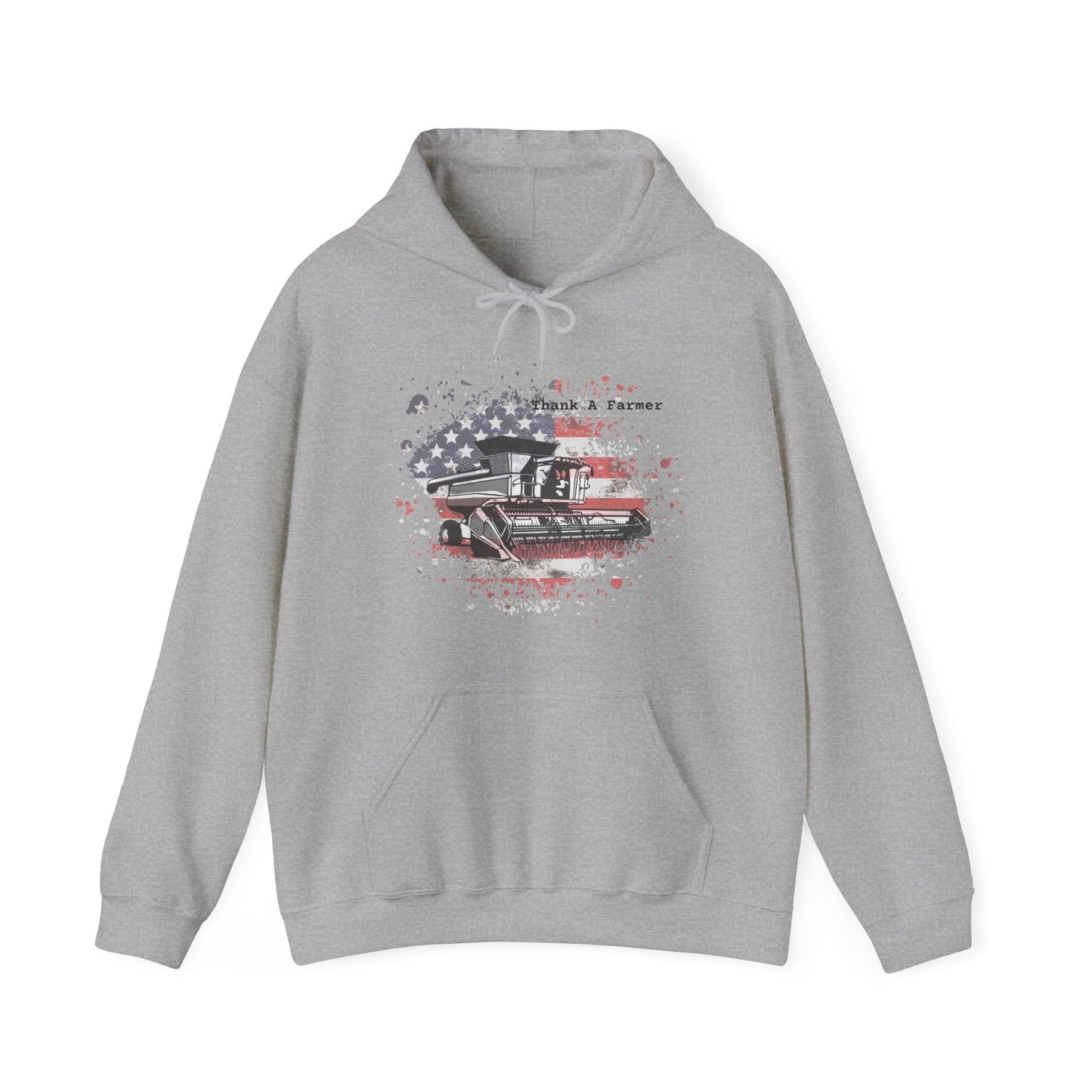 Thank A Farmer, Combine and Flag Unisex Heavy Blend™ Hooded Sweatshirt