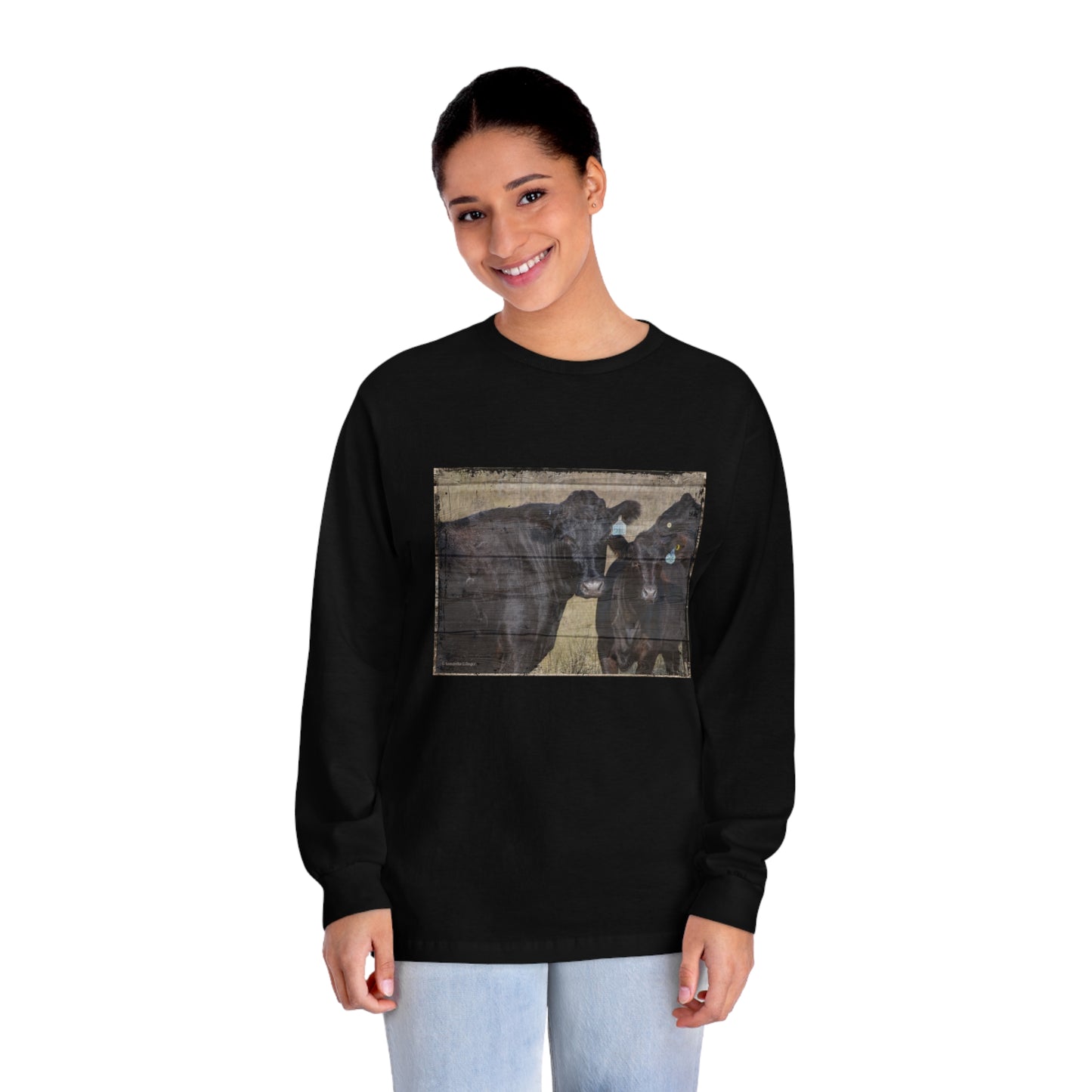 Black Angus Cow and Calf Unisex Classic Long Sleeve T-Shirt