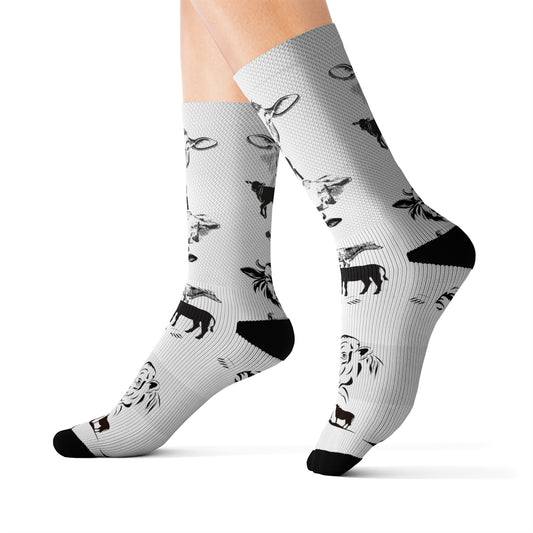 Cow Ranch Sublimation Socks