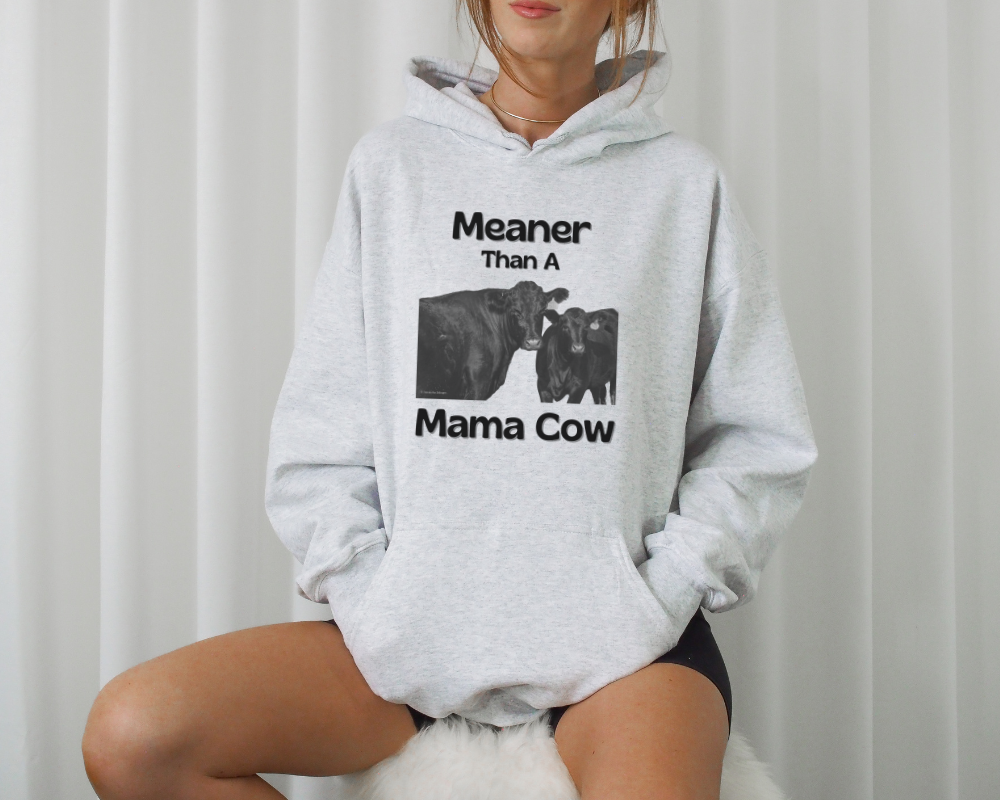 Meaner Than A Mama Cow Unisex Heavy Blend™ Hooded Sweatshirt